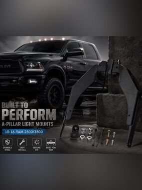'10-18 RAM 2500/3500 SDHQ BUILT A-PILLAR LIGHT MOUNTS